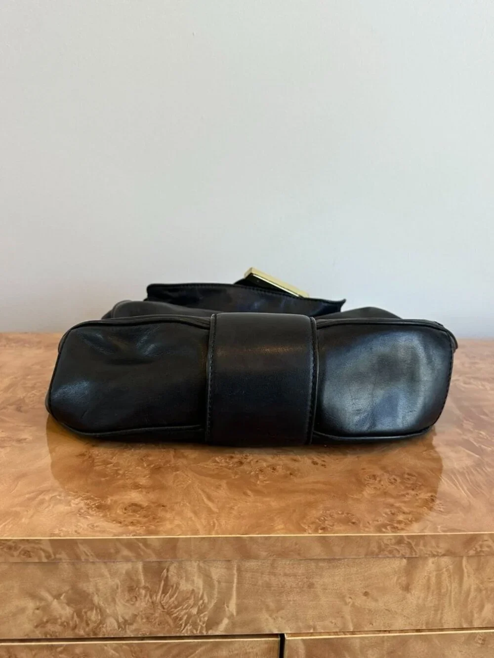 Banana Republic Black Leather Hobo Bag Gold Hardware Slouchy Shoulder Bag
